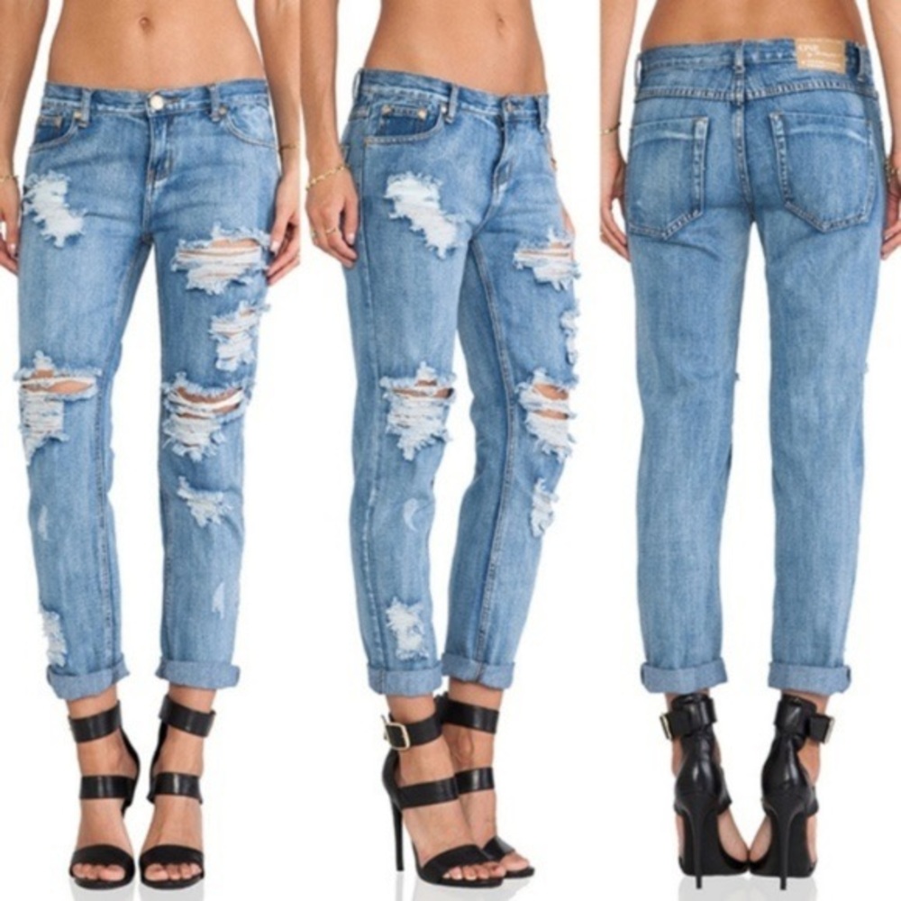 One Teaspoon Awesome Baggies Jeans in Cobain - Picture 2 of 16